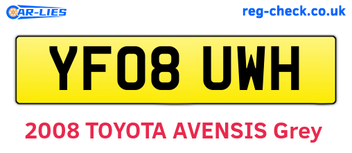 YF08UWH are the vehicle registration plates.