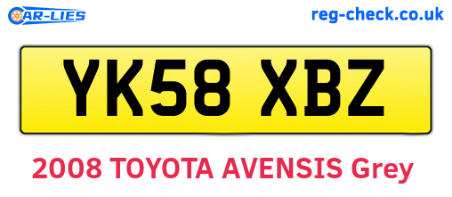 YK58XBZ are the vehicle registration plates.