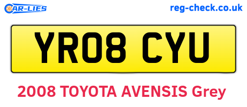 YR08CYU are the vehicle registration plates.