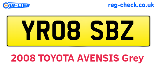 YR08SBZ are the vehicle registration plates.