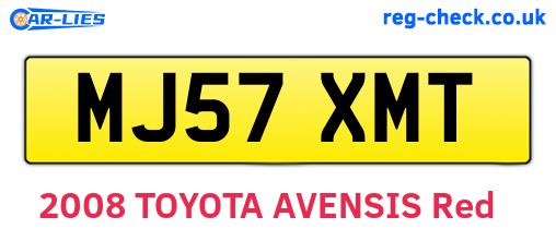 MJ57XMT are the vehicle registration plates.