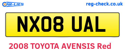 NX08UAL are the vehicle registration plates.