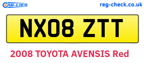 NX08ZTT are the vehicle registration plates.