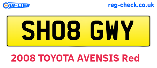 SH08GWY are the vehicle registration plates.