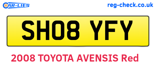 SH08YFY are the vehicle registration plates.