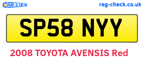 SP58NYY are the vehicle registration plates.
