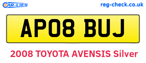 AP08BUJ are the vehicle registration plates.