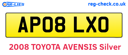 AP08LXO are the vehicle registration plates.