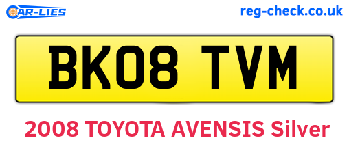 BK08TVM are the vehicle registration plates.