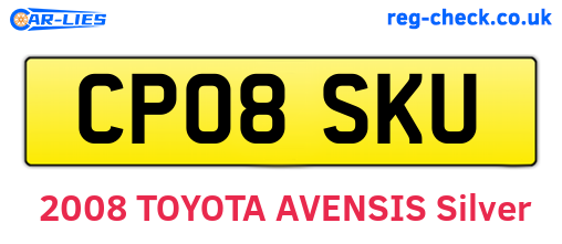 CP08SKU are the vehicle registration plates.