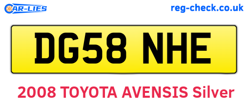 DG58NHE are the vehicle registration plates.