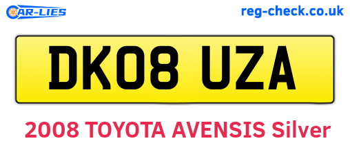 DK08UZA are the vehicle registration plates.