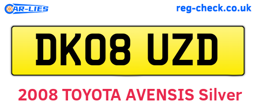 DK08UZD are the vehicle registration plates.