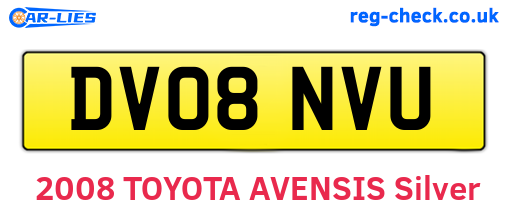 DV08NVU are the vehicle registration plates.