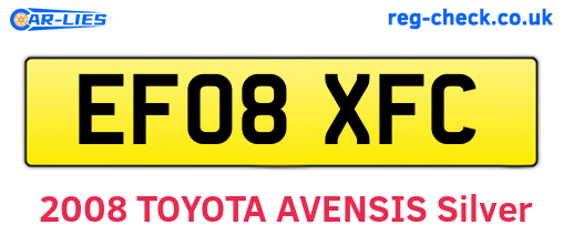 EF08XFC are the vehicle registration plates.