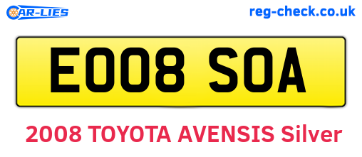 EO08SOA are the vehicle registration plates.