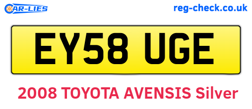 EY58UGE are the vehicle registration plates.