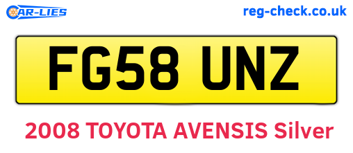 FG58UNZ are the vehicle registration plates.