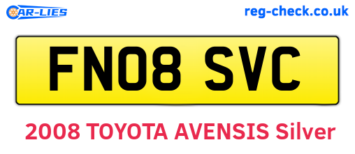 FN08SVC are the vehicle registration plates.