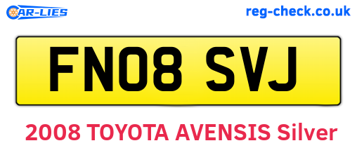 FN08SVJ are the vehicle registration plates.