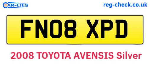 FN08XPD are the vehicle registration plates.