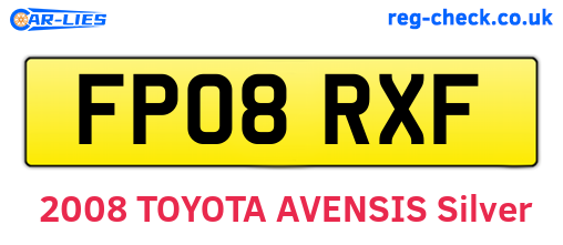 FP08RXF are the vehicle registration plates.