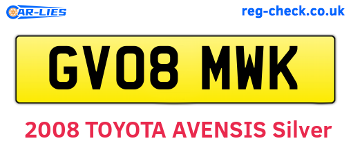 GV08MWK are the vehicle registration plates.