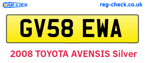 GV58EWA are the vehicle registration plates.
