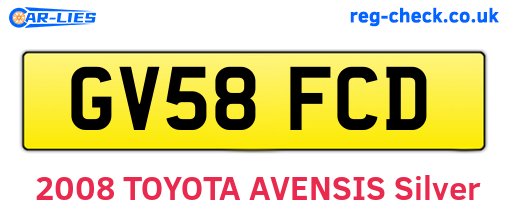 GV58FCD are the vehicle registration plates.
