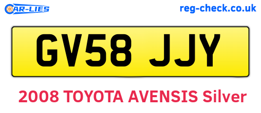 GV58JJY are the vehicle registration plates.