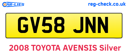 GV58JNN are the vehicle registration plates.