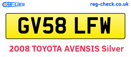 GV58LFW are the vehicle registration plates.