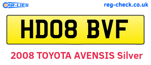 HD08BVF are the vehicle registration plates.
