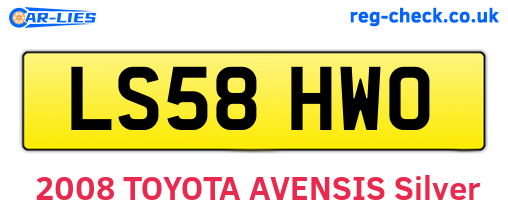 LS58HWO are the vehicle registration plates.
