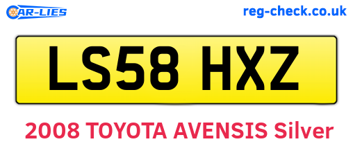 LS58HXZ are the vehicle registration plates.