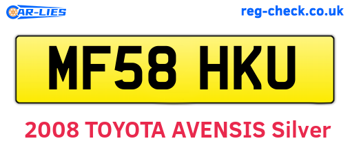 MF58HKU are the vehicle registration plates.