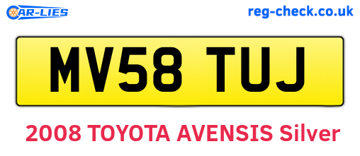MV58TUJ are the vehicle registration plates.