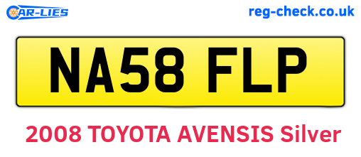 NA58FLP are the vehicle registration plates.