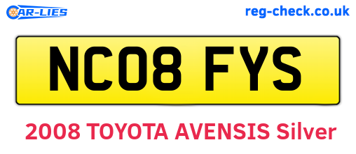 NC08FYS are the vehicle registration plates.