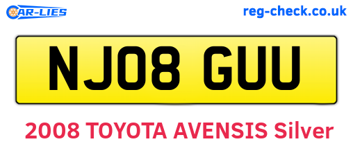 NJ08GUU are the vehicle registration plates.