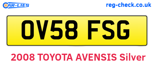 OV58FSG are the vehicle registration plates.