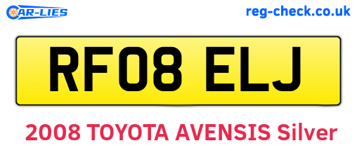 RF08ELJ are the vehicle registration plates.