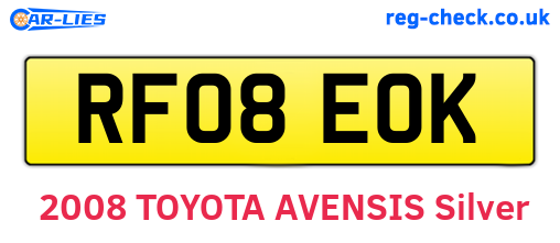 RF08EOK are the vehicle registration plates.