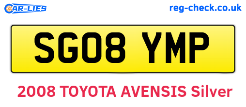 SG08YMP are the vehicle registration plates.