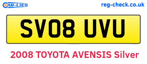 SV08UVU are the vehicle registration plates.