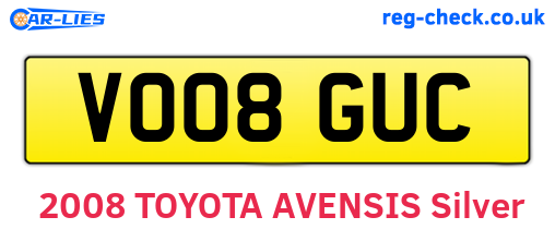 VO08GUC are the vehicle registration plates.