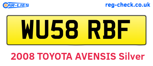 WU58RBF are the vehicle registration plates.