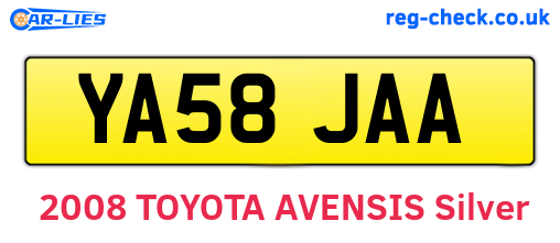 YA58JAA are the vehicle registration plates.