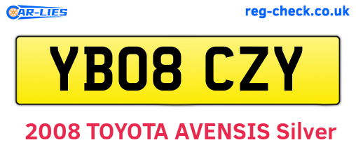 YB08CZY are the vehicle registration plates.