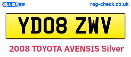 YD08ZWV are the vehicle registration plates.